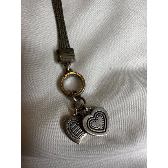 Brighton Heart TwoTone Multi-Strand Toggle Bracelet Silver Gold Accents 7 signed - Picture 6 of 11